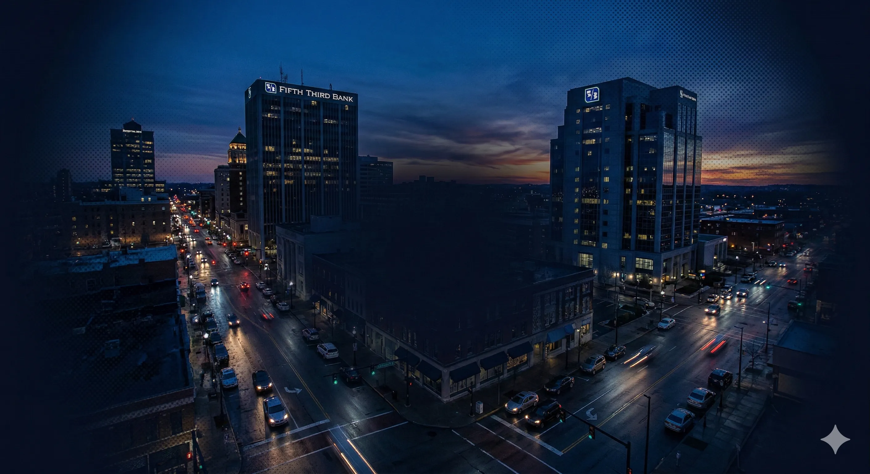 Night skyline over Lexington